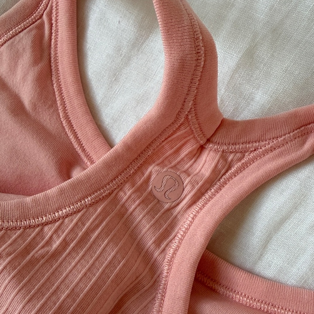 Lululemon Peach Ribbed Racerback Tank Top - Picture 2 of 4